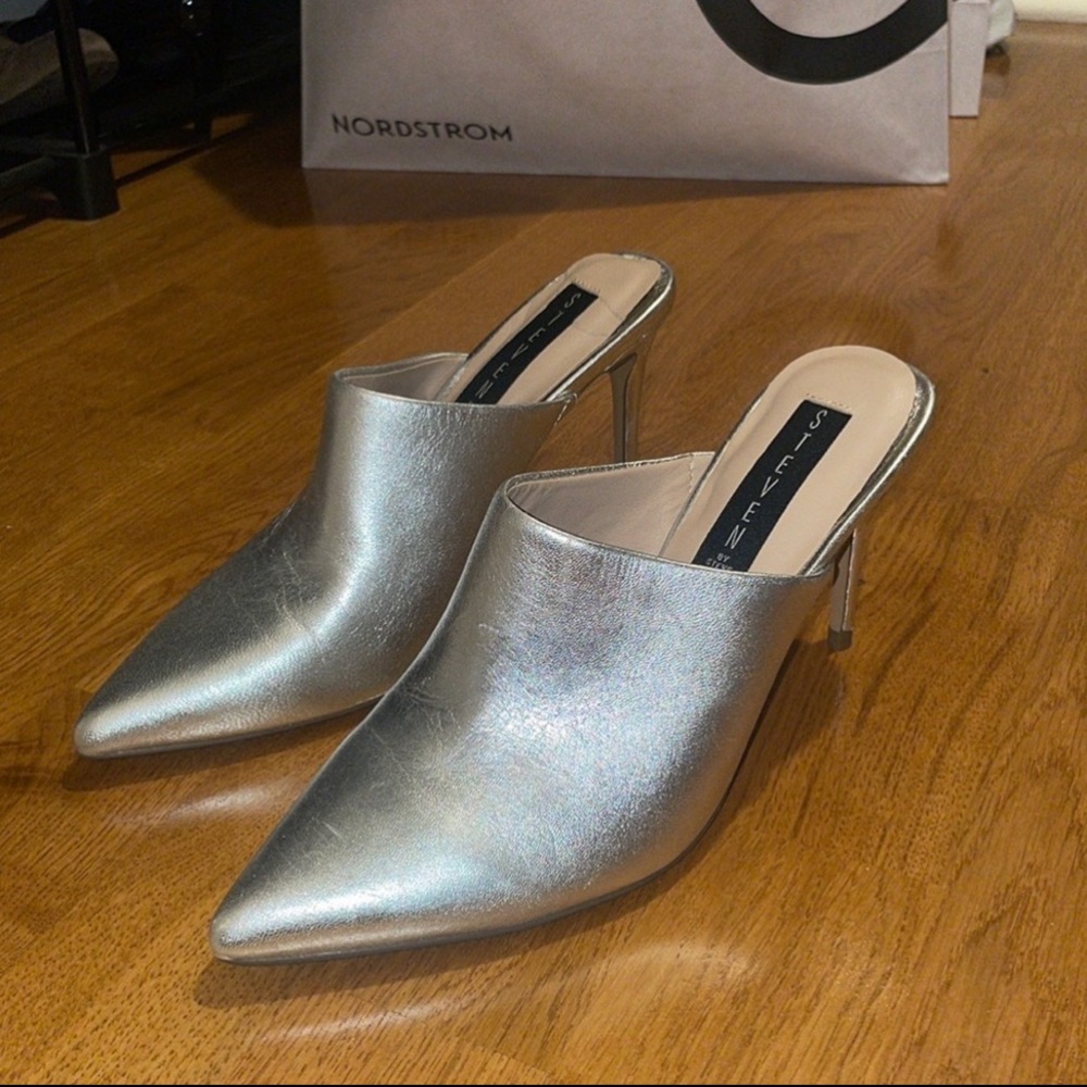 Silver Mules Heels